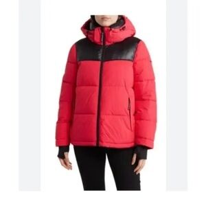 BCBG Generation Pink/Black Puffer Coat, NWT!